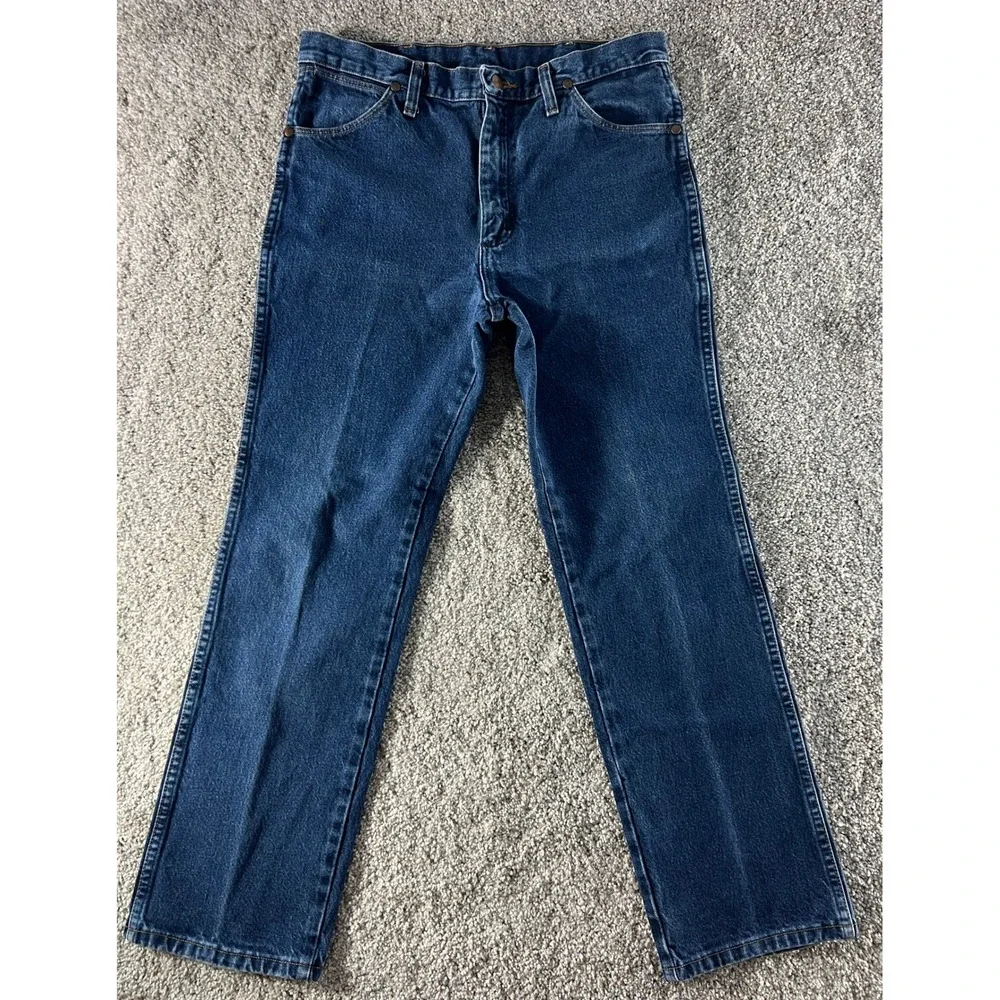 Vintage Wrangler 936DSD Slim Fit Cowboy Cut Jeans Mens 32x29 Dark Wash Indigo